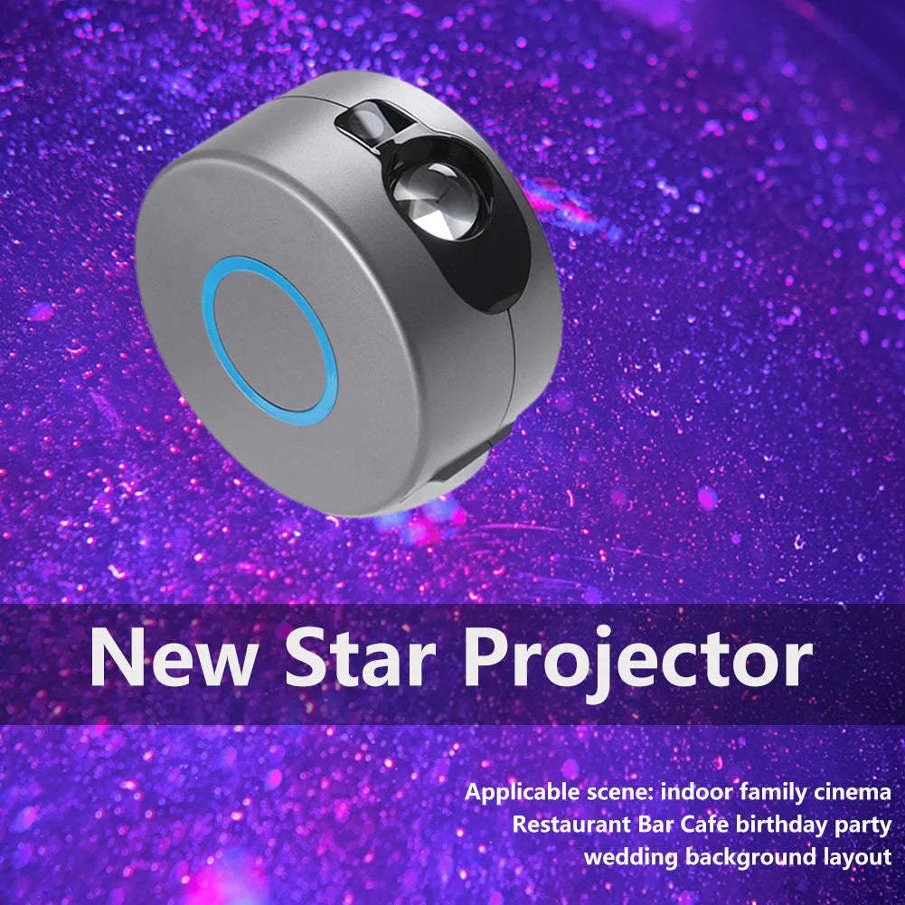 Grey starry sky projection lamp with wireless remote control for indoor atmospheric lighting