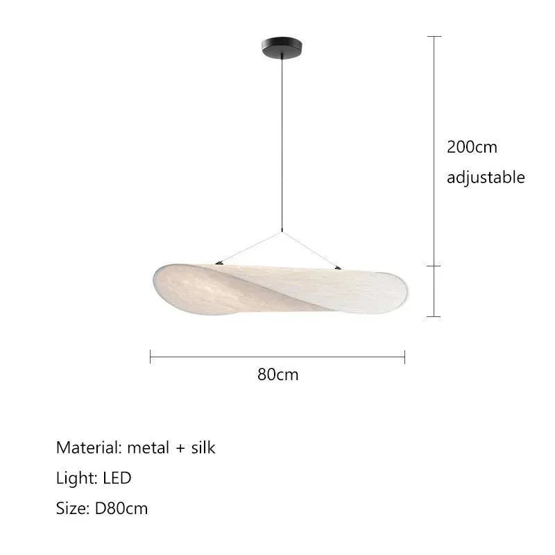LED chandelier metal silk dining table kitchen bar pendant light remote control tri colour 60cm