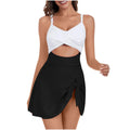 Solid colour one-piece swimsuit for swimming and wading sports, available in multiple sizes.