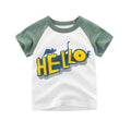 Children's cotton-blend short-sleeve T-shirt for boys, summer top in sizes 90-140cm with dinosaur, shark or excavator print