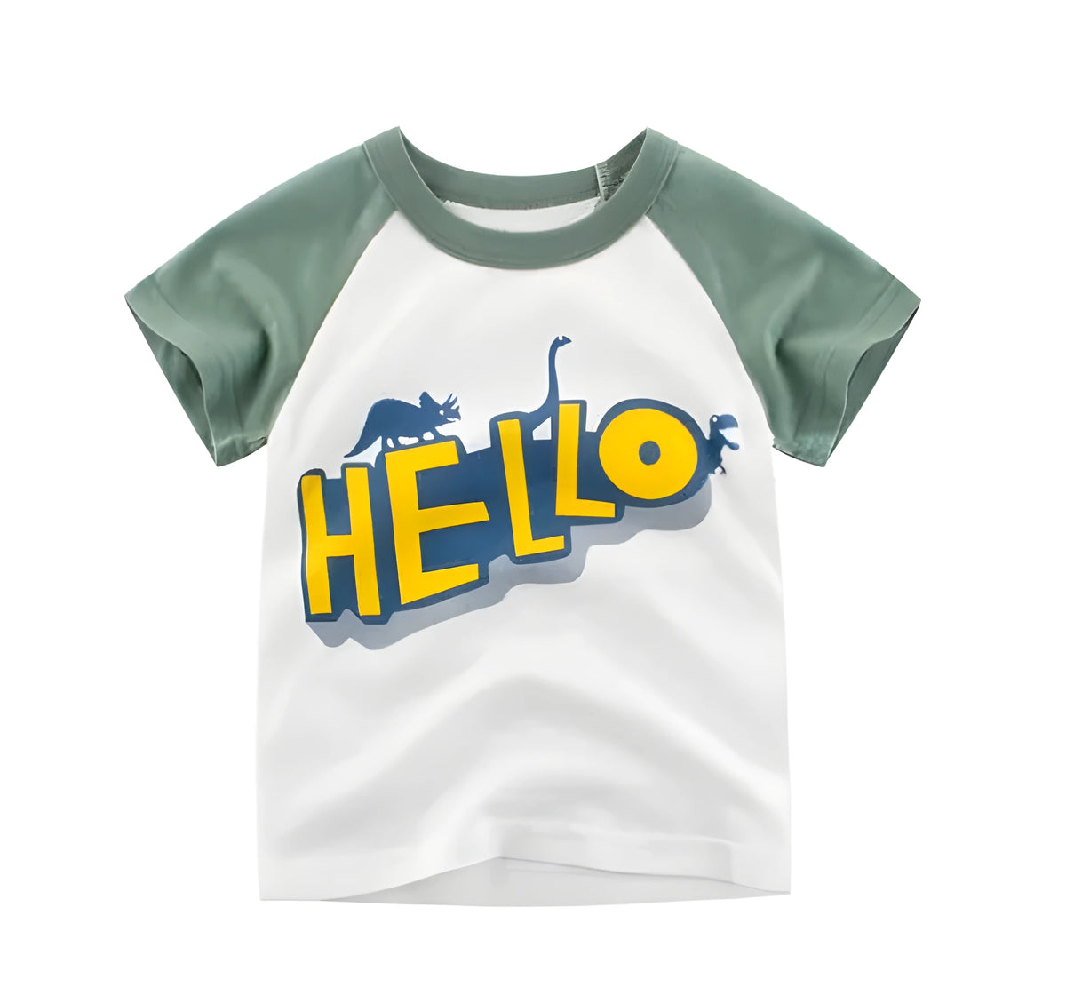 Children's cotton-blend short-sleeve T-shirt for boys, summer top in sizes 90-140cm with dinosaur, shark or excavator print