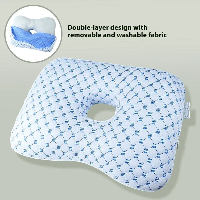 Beauty salon single hole ear pillow in New Chinese style with a detachable cover.