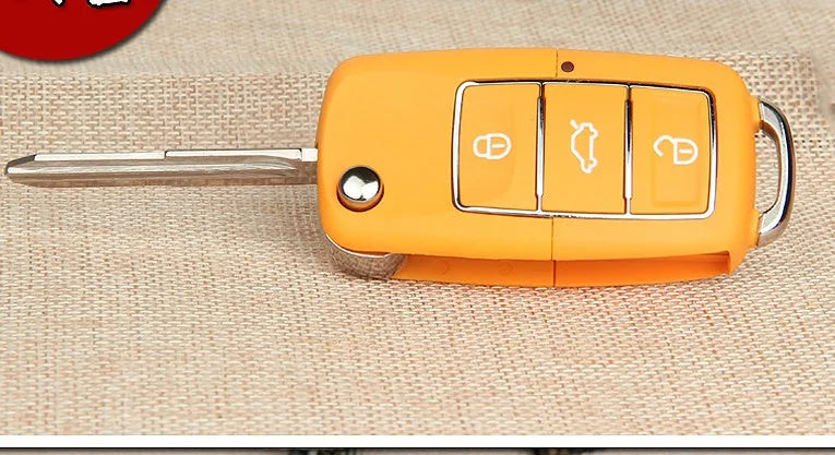 Volkswagen B5 ABS folding key shell in black with key blank and 70x35x16mm dimensions