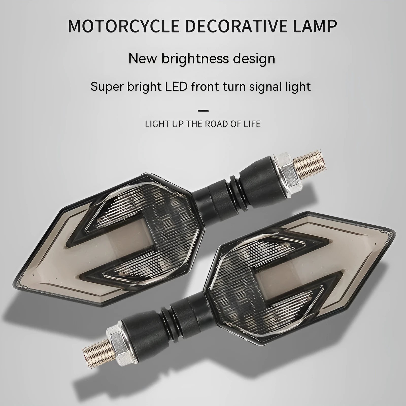 Arrow-shaped LED motorcycle turn signal lamp for 12v universal fitment