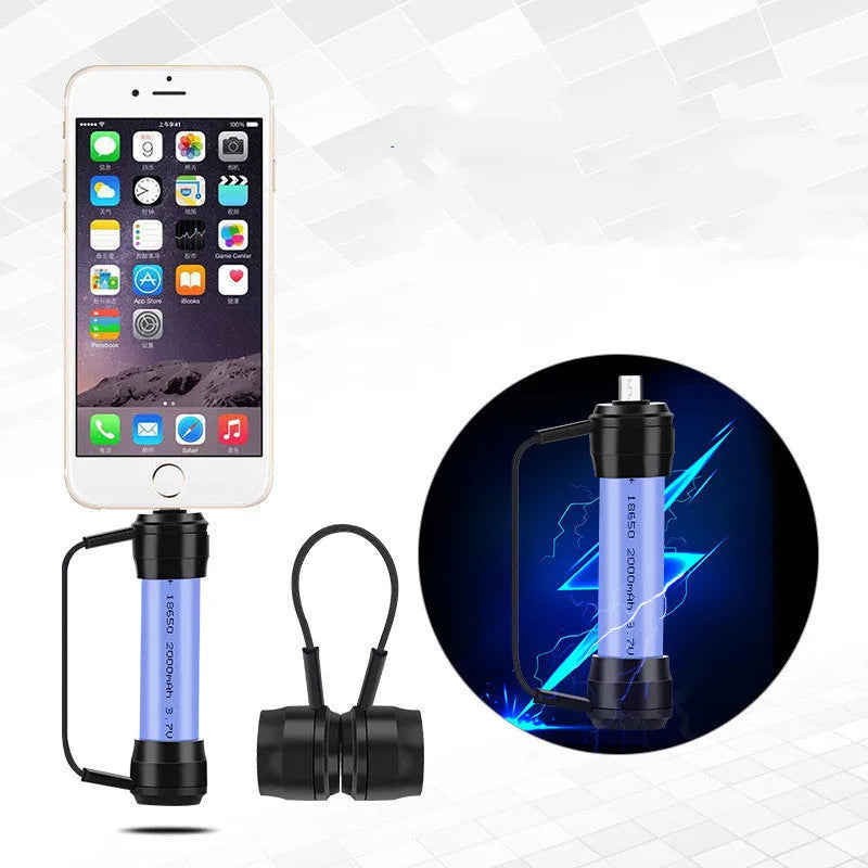 Miniature keychain emergency phone charger with 18650 lithium battery