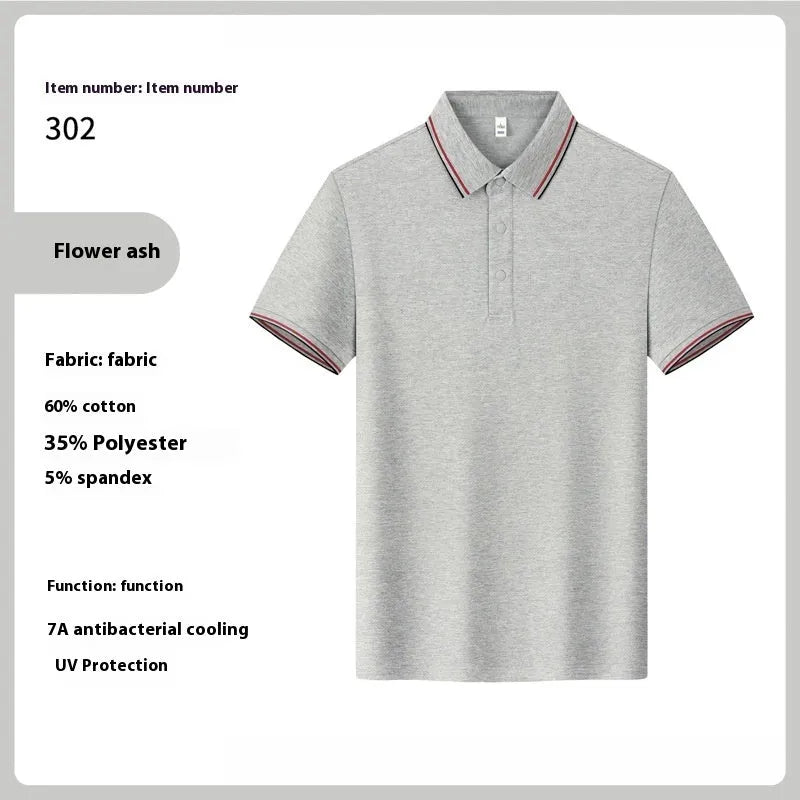 Men's solid colour cotton summer work t-shirt with printing pattern and short sleeves