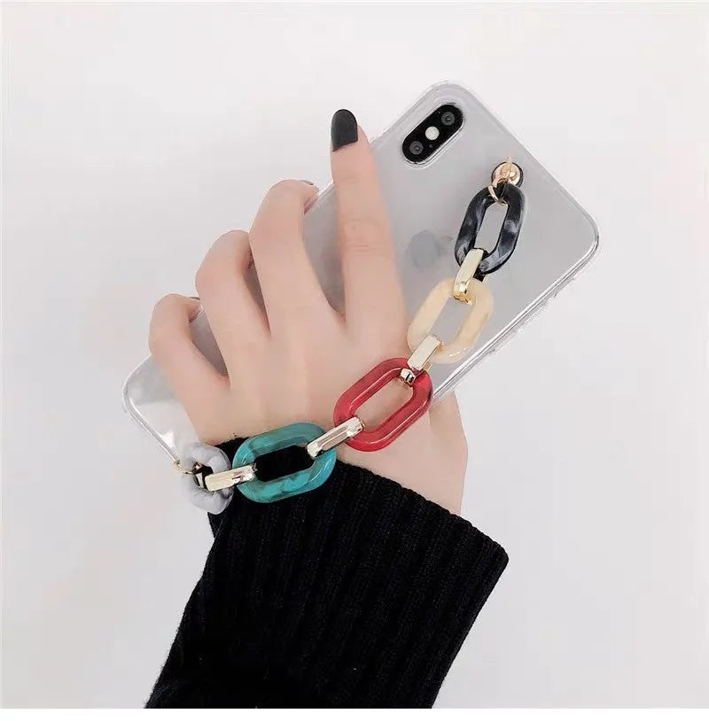 Colour Bracelet Samsung phone case, TPU and PC back cover, transparent, manual craft
