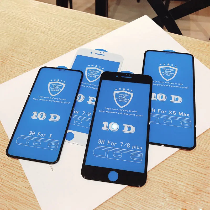 Tempered glass screen protector for iPhone 12 Mini in 10D black colour option