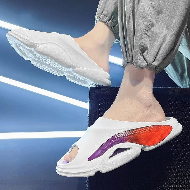 Men's EVA casual sandals in White Blue, White Green, or White Purple, sizes 38-45
