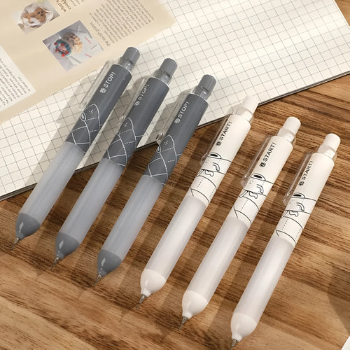 0.5mm HB mechanical pencil with cloud-shaped ergonomic grip in black and white minimalist design