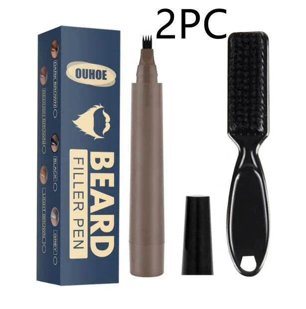 Premium beard filler pencil kit for precisely filling in patchy or thin facial hair for a perfectly contoured, natural-looking beard