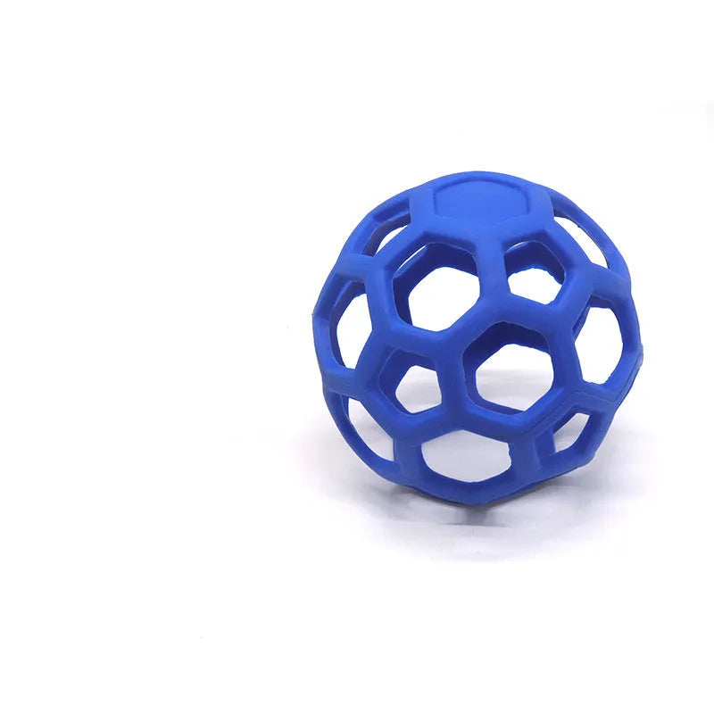 TPR pet toy ball in blue, green, or red with high elasticity and bite resistance
