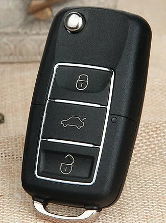 Volkswagen B5 ABS folding key shell in black with key blank and 70x35x16mm dimensions
