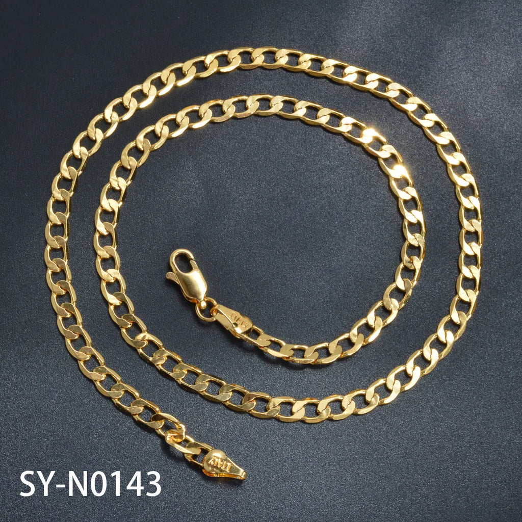 Men's hip hop necklace with Japanese buckle pressure nozzle ring buckle chain, electroplated copper, 45-60cm