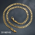 Men's hip hop necklace with Japanese buckle pressure nozzle ring buckle chain, electroplated copper, 45-60cm