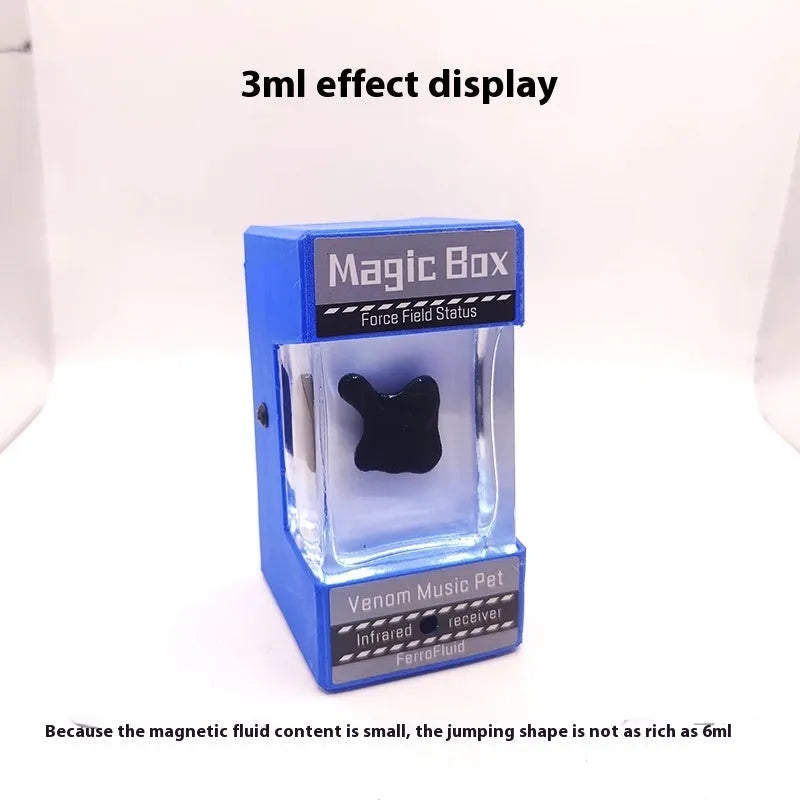 Magnetic fluid rhythm light with wood shell, neodymium magnet speaker and LED display, 95x60x63mm