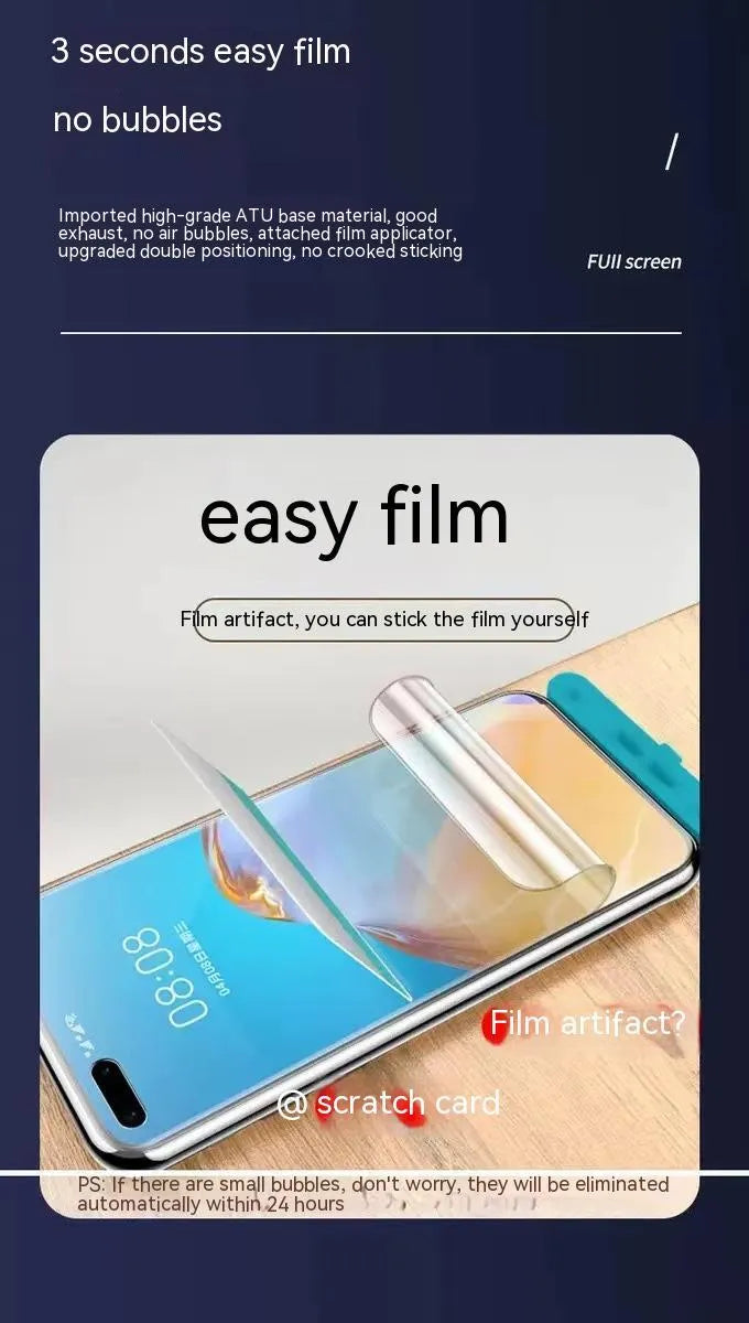 Samsung Galaxy TPU screen protector with anti-blue light and fingerprint resistance