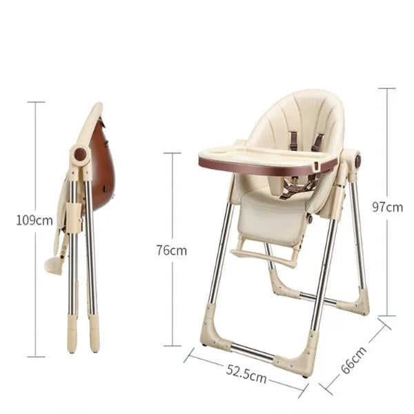 Sky blue portable baby chair for toddlers on a wooden floor.