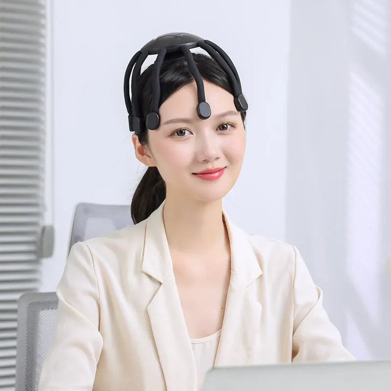 Electric scalp massager with flexible rubber claws and USB charging port
