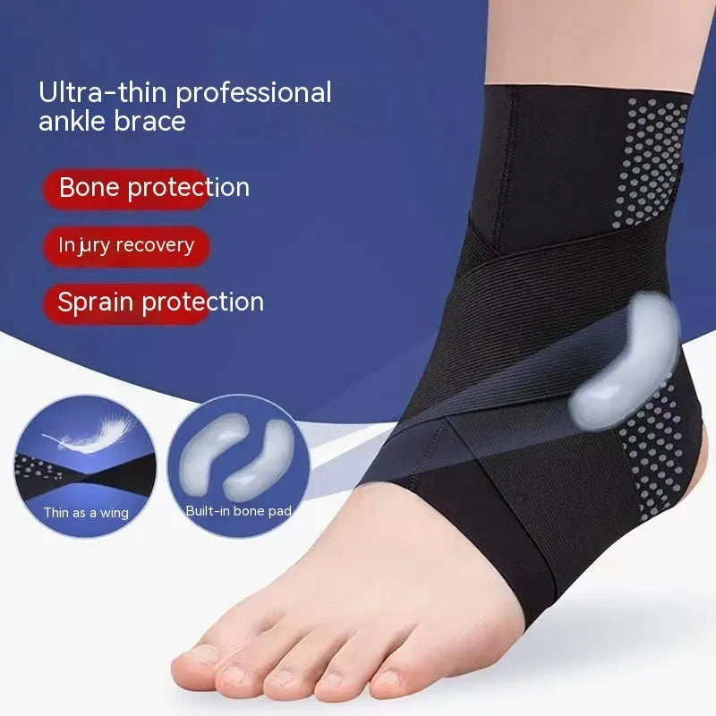 Lycra ankle support brace in black colour showing sports protection design