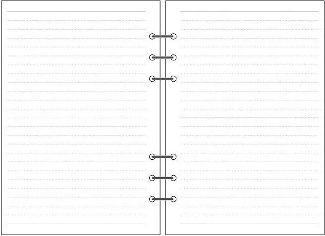 A5 6-hole loose-leaf refill with dot matrix ruling, 40 sheets of Daolin paper, displayed on a desk beside a ring binder