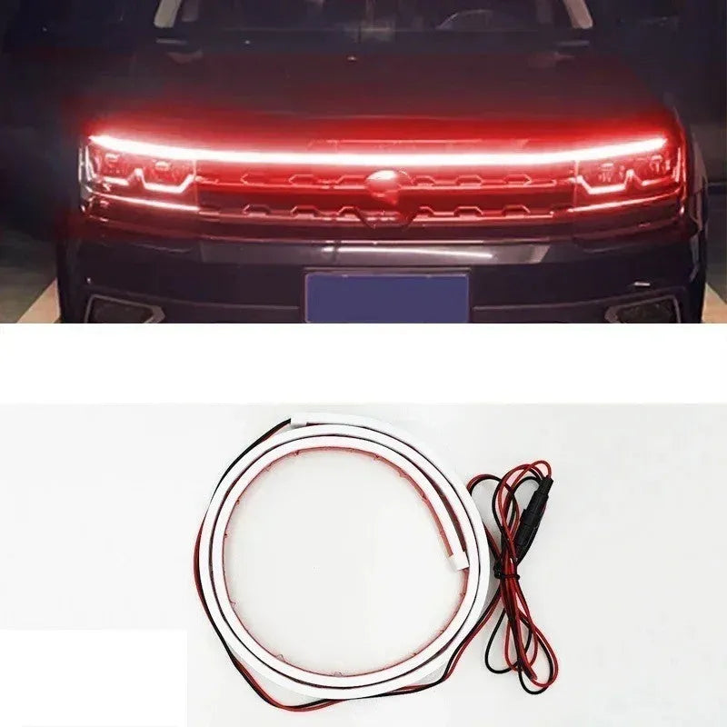Automotive daytime running lights with silicone housing and scanning functionality in three length options