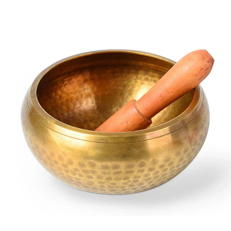 Handcrafted Tibetan singing bowl with a rich, harmonious tone for meditation, relaxation, and wellness