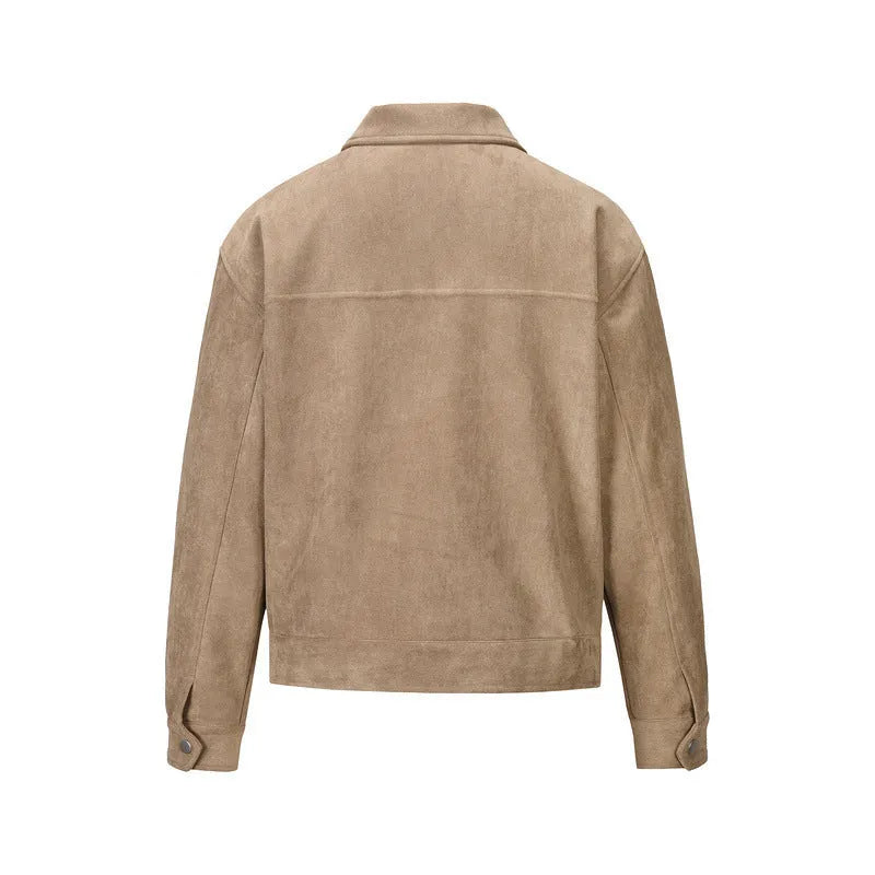 Slim fit zipper jacket with big pockets in black, camel or dark grey colour options