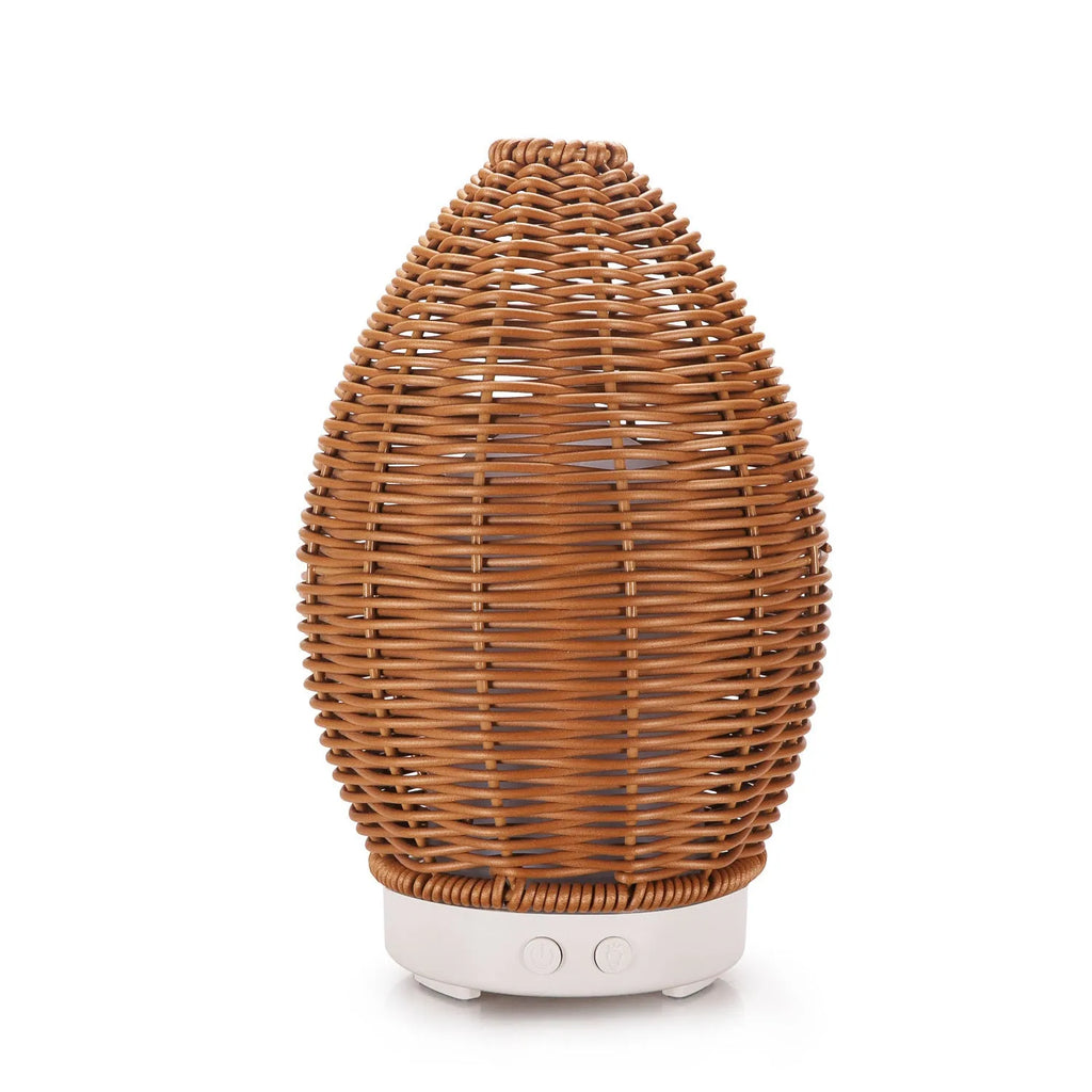 Light wood grain hollow rattan aroma diffuser with UK plug for essential oils