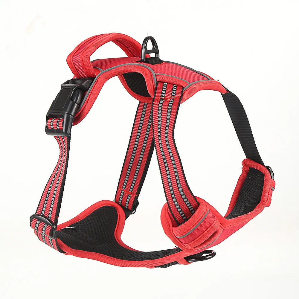 Breathable reflective no pull dog harness vest in black for medium to large dogs
