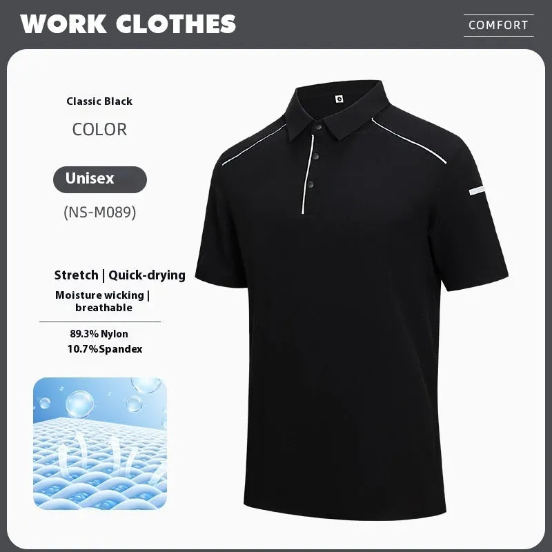 Men's quick-drying polo shirt short sleeve summer top in solid colours with regular fit