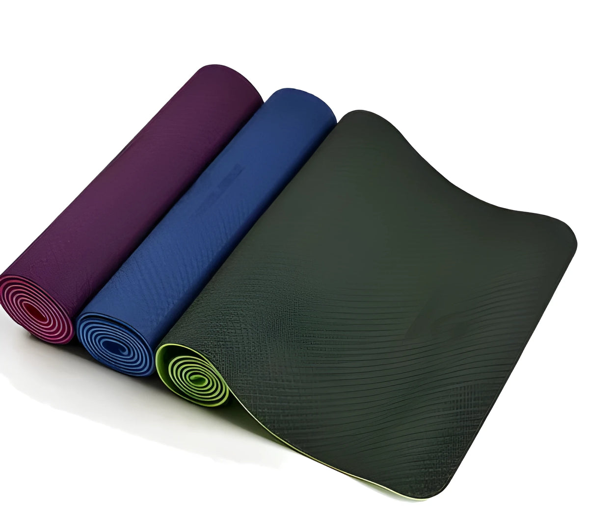 TPE yoga mat in a colour selection with anti-slip surface, measuring 1830x610mm x 6mm thick