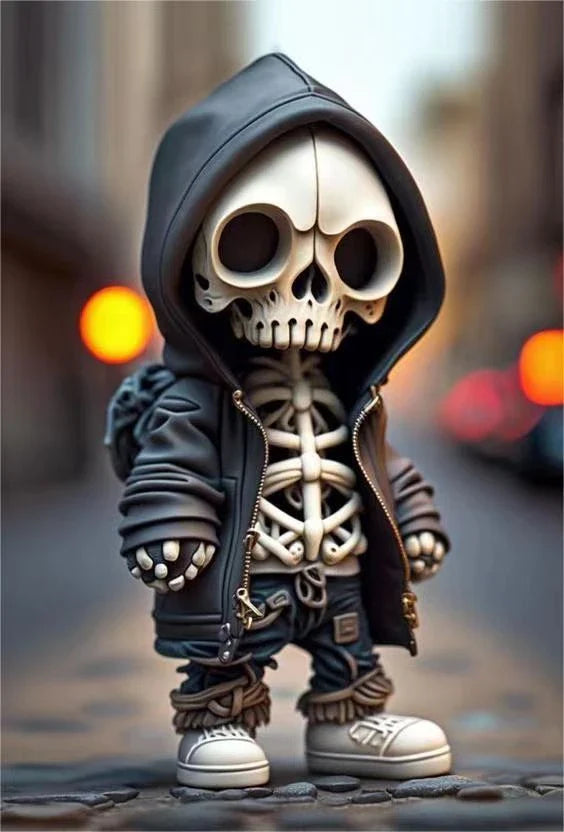 Spooky skeleton figurines made from high-quality resin with a sleek, modern design for unique Halloween and year-round home decor