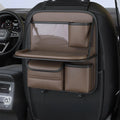 Leather car seat storage bag with foldable dining table in multiple colour options