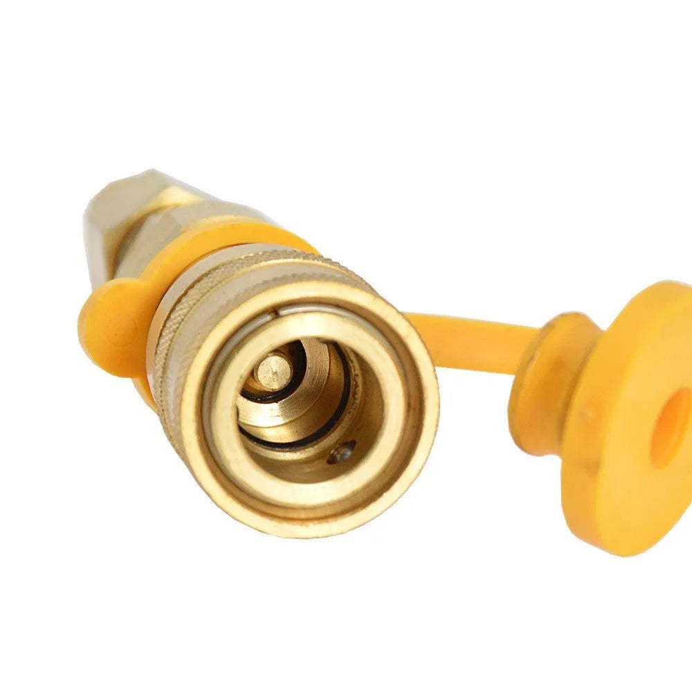 Gold brass gas propane conversion charging connector with 3/8 thread