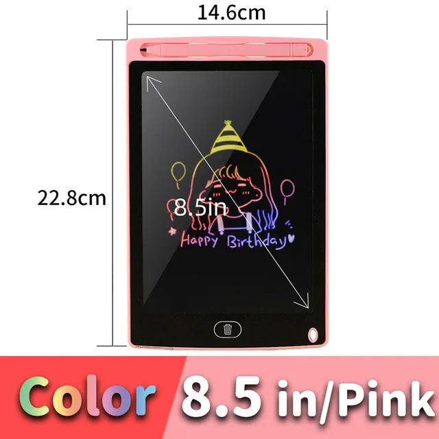 LCD drawing tablet for children with stylus in multiple sizes and colours