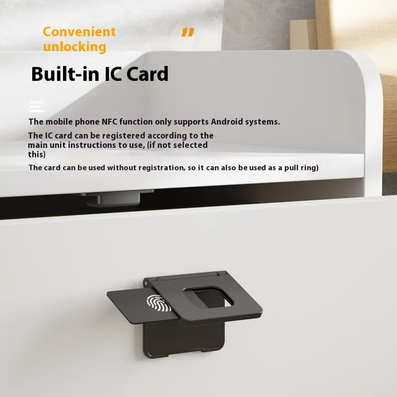 F079 punch-free invisible drawer lock with key and card.