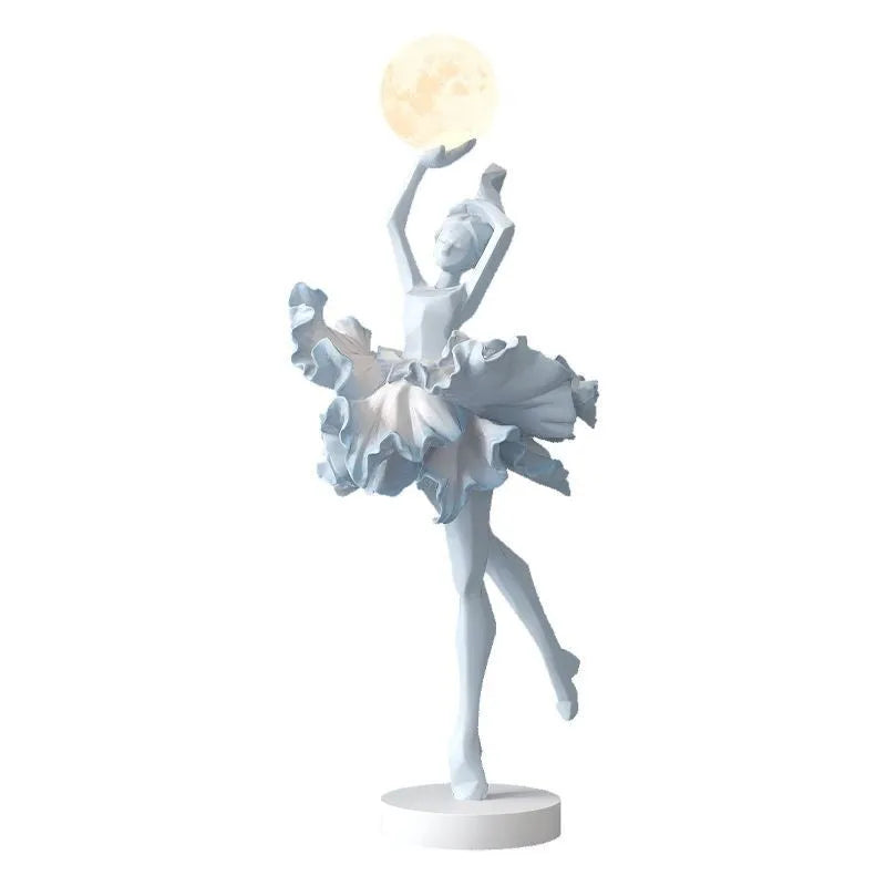 Art Girl style resin night lamp with USB charging cable in one of four colour options