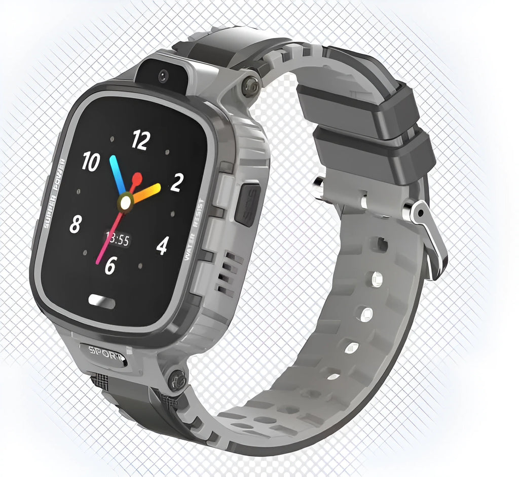 Children's phone watch with GPS and camera, 1.44-inch touch screen, silicone strap, blue colour