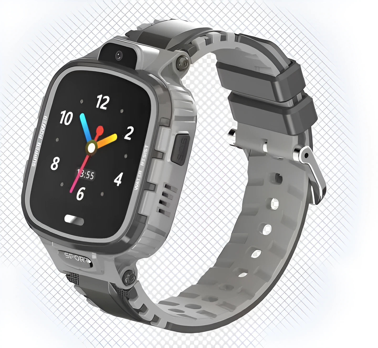 Children's phone watch with GPS and camera, 1.44-inch touch screen, silicone strap, blue colour