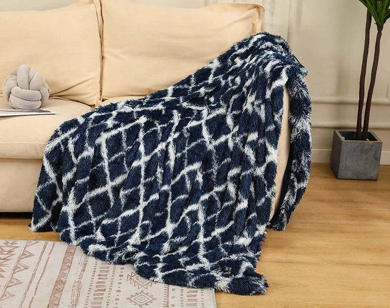 Luxuriously soft and cozy faux fur throw blanket in various colors and sizes