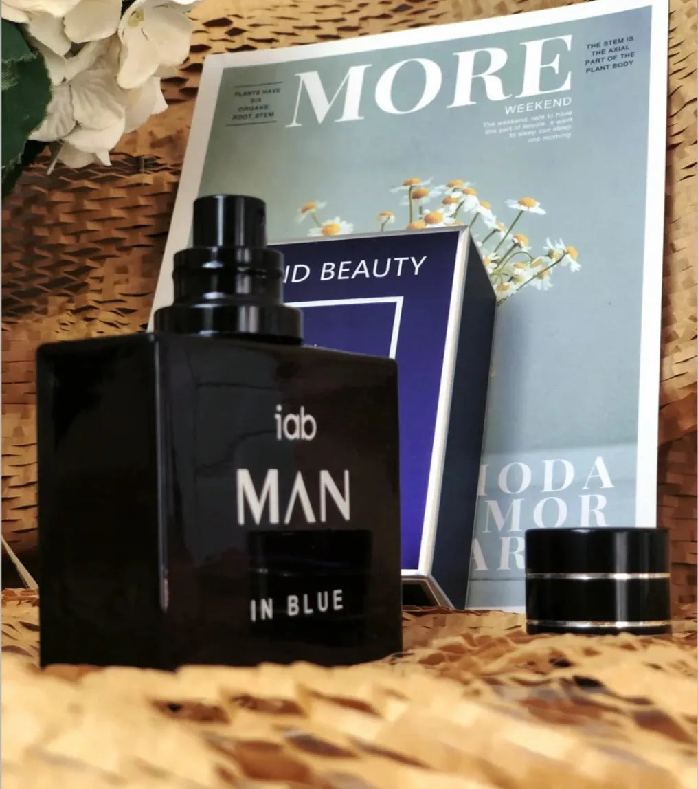 50ml glass bottle of men's citrus perfume with spray top