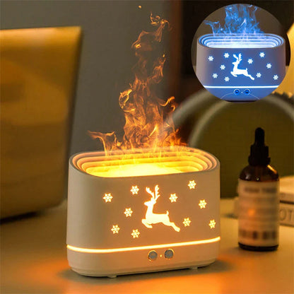 Cozy Flame Essential Oil Diffuser & Humidifier with Adjustable Flame Effect and Aromatherapy Capabilities