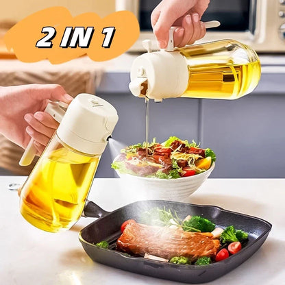 Olive Oil Dispenser with Spray and Pour Functionality, Crafted with Premium Glass Materials