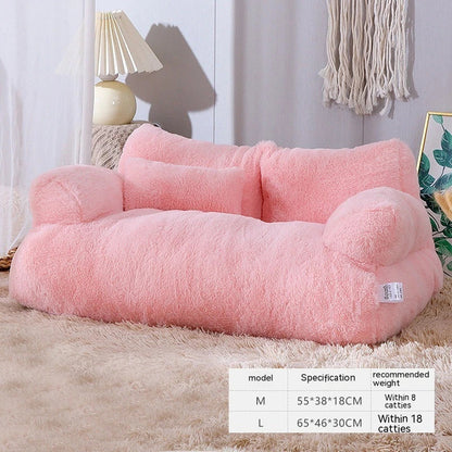 Cozy and luxurious cat bed sofa in various colors, featuring a thick backrest and non-slip bottom for ultimate pet comfort