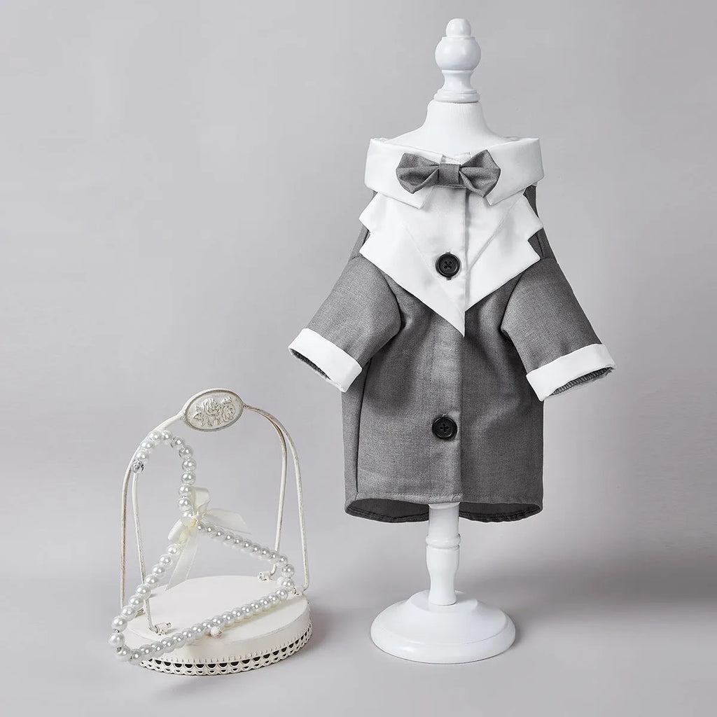 Chinese style four-legged gentleman wedding suit for dogs in polyester fabric