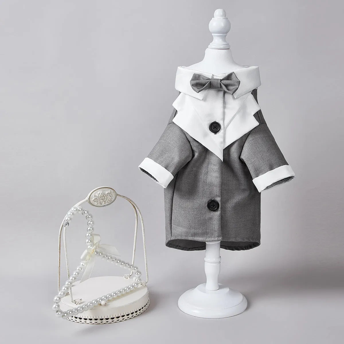 Chinese style four-legged gentleman wedding suit for dogs in polyester fabric