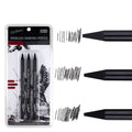 Set of six wood-free graphite full lead sketching pencils in a range of grades from HB to EE.