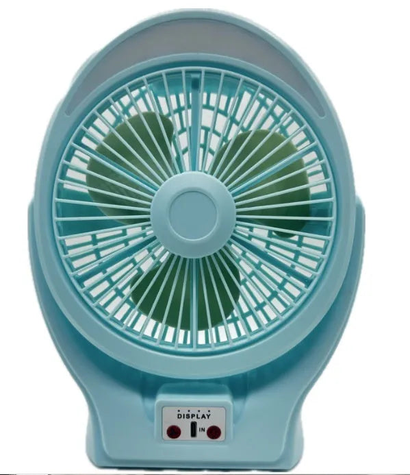 Outdoor USB charging silent desktop fan in emerald or ivory white with USB cable and button control