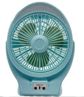 Outdoor USB charging silent desktop fan in emerald or ivory white with USB cable and button control